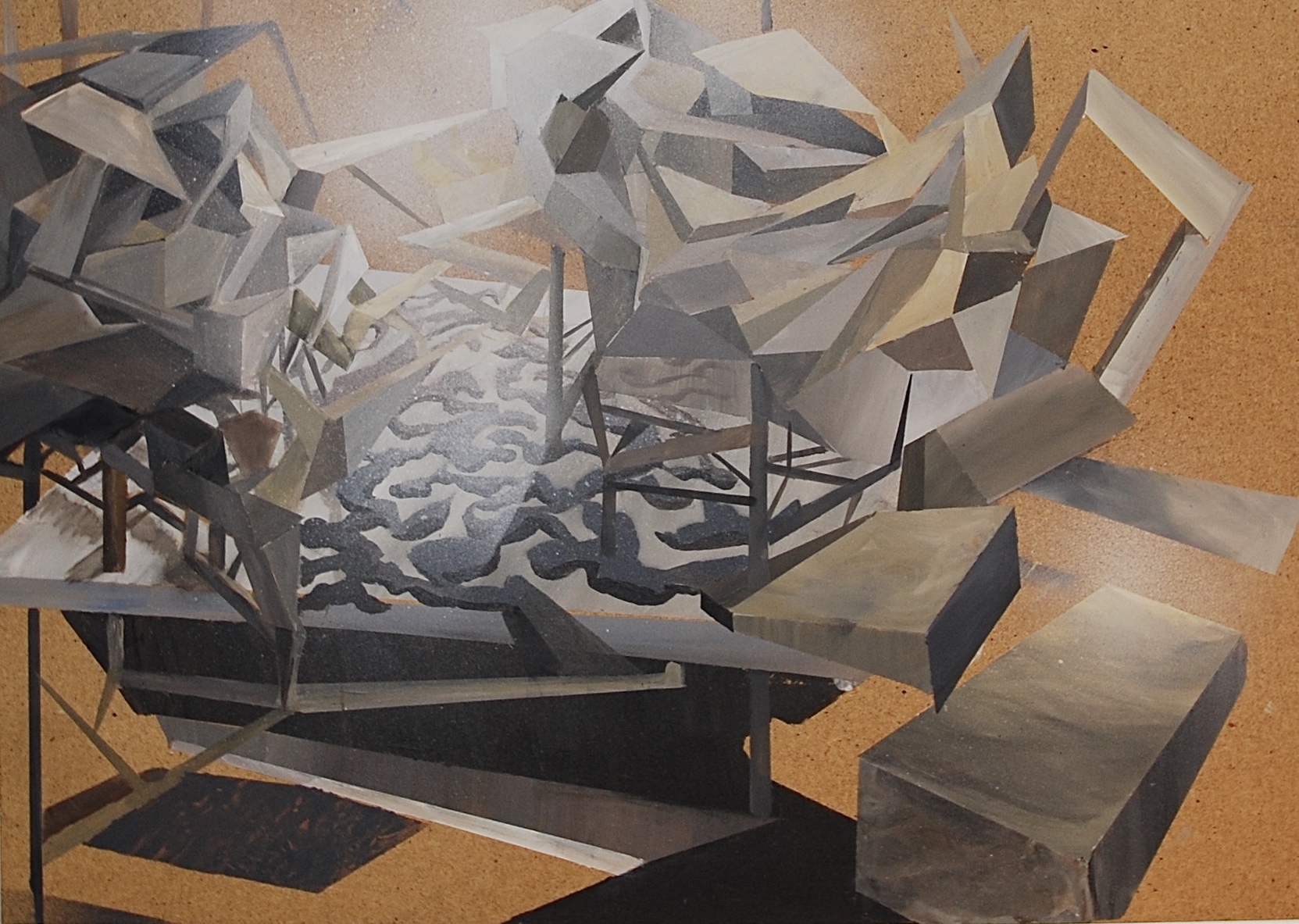 'o.T.' von Hanna Pauels (Acryl und Lack auf MDF)