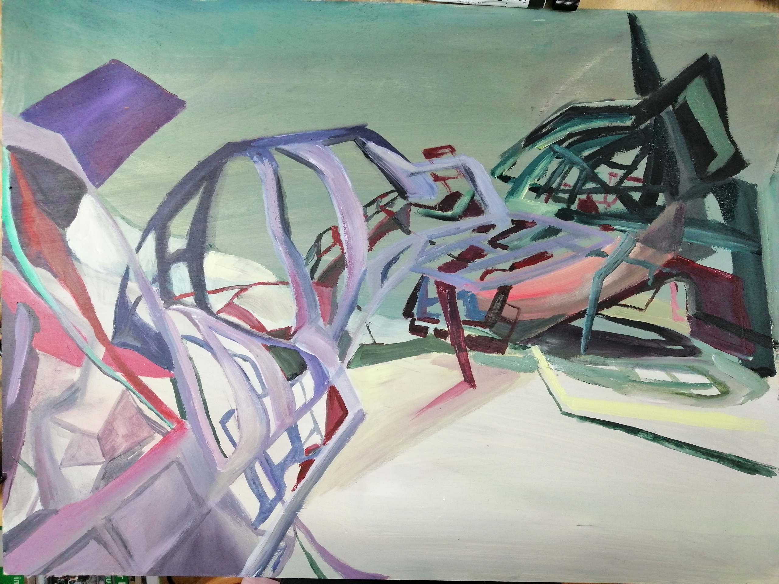 'Schnitt No. 02' von Hanna Pauels (Acryl auf Holz)