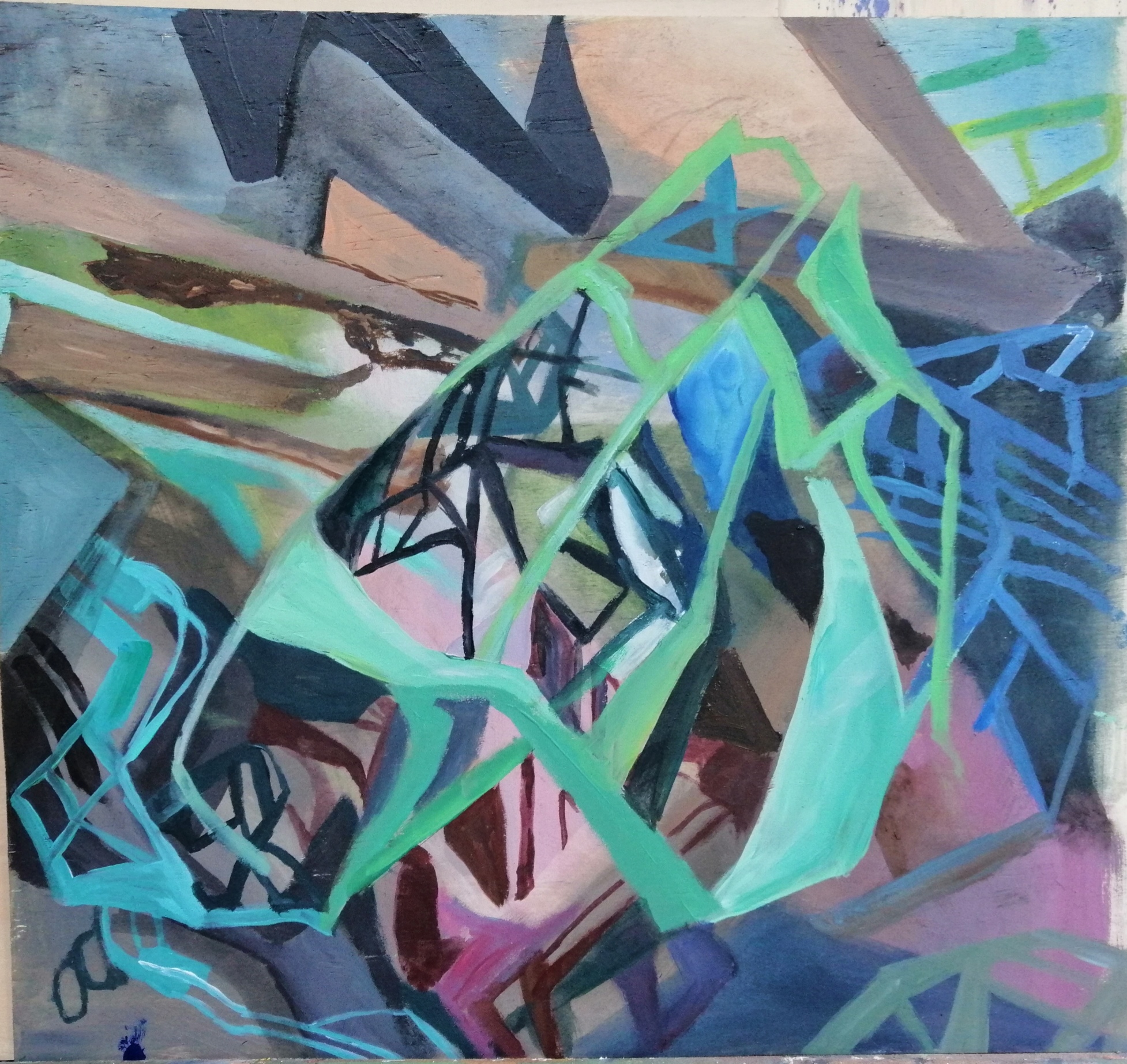 'Schnitt No. 2' von Hanna Pauels (Acryl und Lack auf Leinwand)