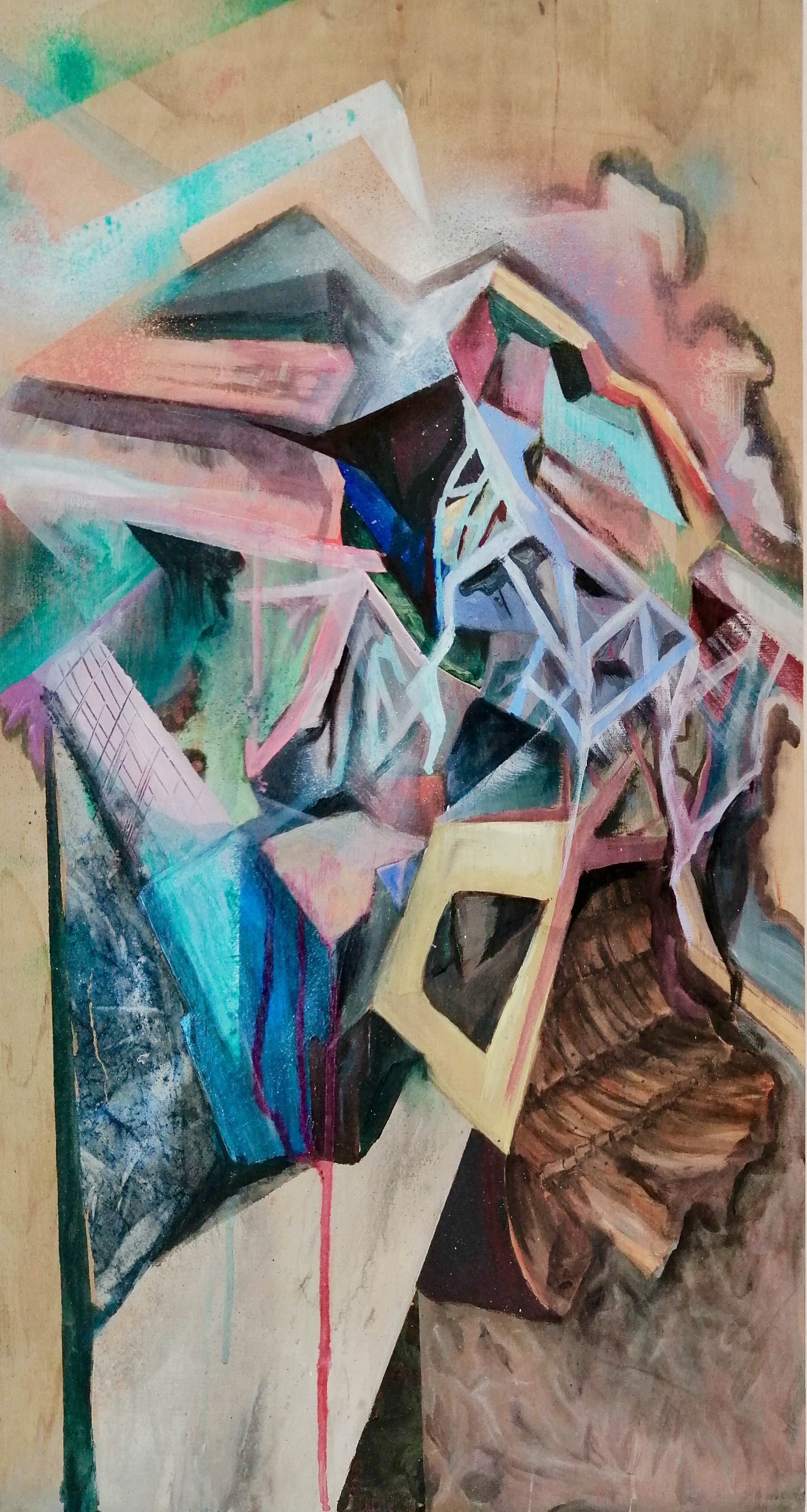 'Stapelweise' von Hanna Pauels (Acryl und Lack auf Holz)